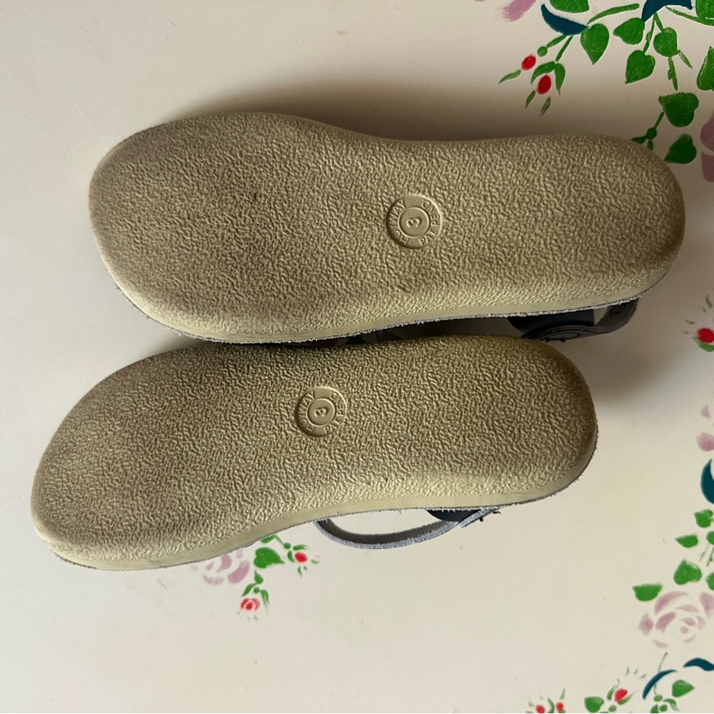 Salt Water Sun San Surfers Navy Leather Buckle Sandals - Picture 2 of 2